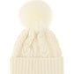 Beanie With Pom Pom - White.