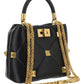 Small Roman Stud The Handle Bag In Nappa - Black