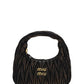 Miu Wander Matelassé Nappa Leather Mini Hobo Bag - Sand/Coffee