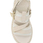 Lilli Sporty Flat Sandal In Recycled Textile - White