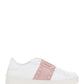 Open Sneaker In Calfskin Leather - White / Pink