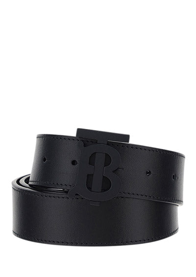 Monogram Motif Leather Belt - Black