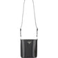 Brushed Leather Bucket Shoulder & Crossbody Bag - Black.