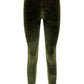 Stretch Velvet Signature Leggings - Olive Green