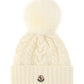 Beanie With Pom Pom - White.