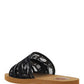 Woody Lace Mule Sandals - Black