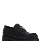 Chocolate Satin Loafers With Crystals - Black