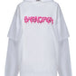 Slime Double Long Sleeve Hooded T-Shirt In Black - White