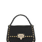 Small Rockstud Grainy Calfskin Handbag - Black