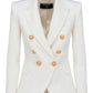 Grain de Poudre Double-Breasted Jacket - White.