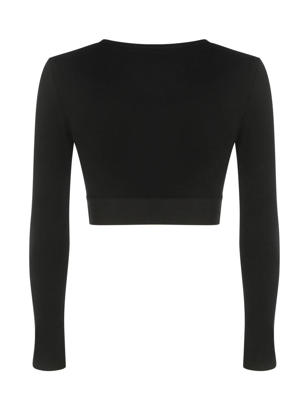 Long-sleeved Jersey T-shirt with Branded Elastic - Black