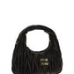 Miu Wander Matelassé Nappa Leather Mini Hobo Bag - Sand/Coffee