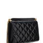Women's Black Becky Mini Chain Bag In Quilted Patent Leather - Black