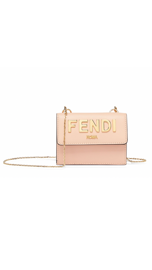 Leather Wallet on Chain - Pink
