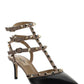Rockstud Caged Pump 65mm - Black / Nude