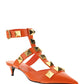 Roman Stud Calfskin Pump 40 MM - Orange