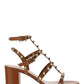 Rockstud Calfskin Ankle Strap Sandal 60 MM - Saddle Brown