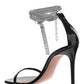 Giorgia Crystal Ankle Wrap Sandal - Black