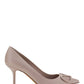 VLogo Signature Embellishment Calfskin Pump - Poudre