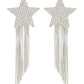 Star Earrings With Brass Chains - Palladium