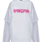 Slime Double Long Sleeve Hooded T-Shirt In Black - White