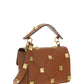 Medium Roman Stud The Shoulder Bag Grainy Calfskin - Saddle Brown