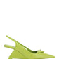 Brushed Leather Slingback Pumps - Green
