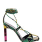 ''Adele'' Lace-up Pump - Green / Yellow