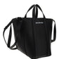 Everyday Small North-South Shoulder Tote Bag In Grained Calfskin - Black