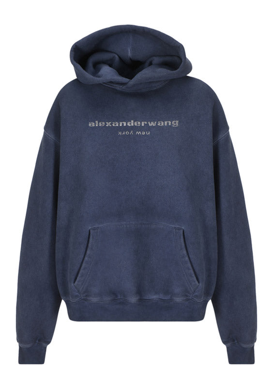 Hotfix Logo Hoodie In Condensed Fleece - Blue