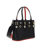 Cabata Empire Spike Studded Leather Tote Bag - Black