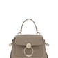 Mini Tess Day Bag in Grained & Shiny Calfskin - Powder