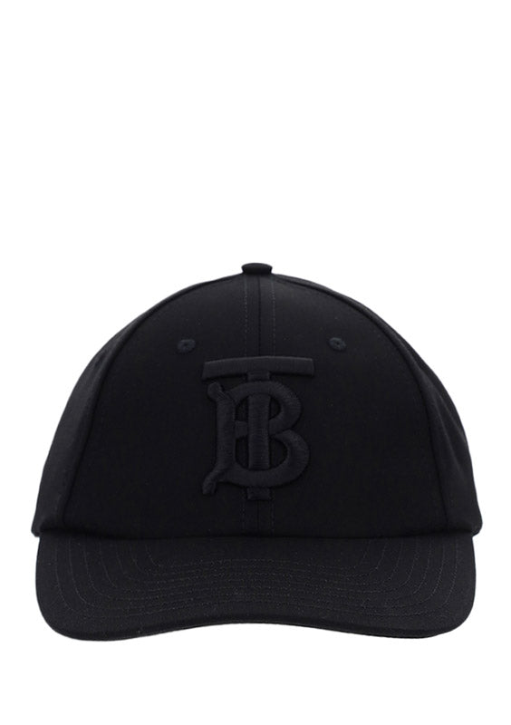 Monogram Motif Cotton Gabardine Baseball Cap - Black