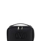 Lacquered Vlogo Signature Leather Crossbody Bag - Black