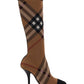 Knitted Check Sock Boots