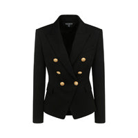 Wool Double-Breasted Jacket - Black