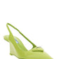 Brushed Leather Slingback Pumps - Green