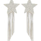 Star Earrings With Brass Chains - Palladium