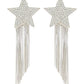 Star Earrings With Brass Chains - Palladium
