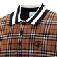 Monogram Motif Check Wool Jacquard Polo Shirt - Birch Brown