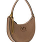 Mini Vlogo Signature Grainy Calfskin Hobo Bag - Brown