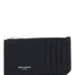 Fragments Zipped Card Case In Grain De Poudre Embossed Leather - Black