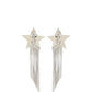 Star Earrings With Brass Chains - Palladium