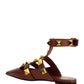 Roman Stud Ballet in Calfskin - Tan