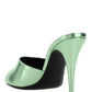 La 16 Mules In Metallic Leather - Green