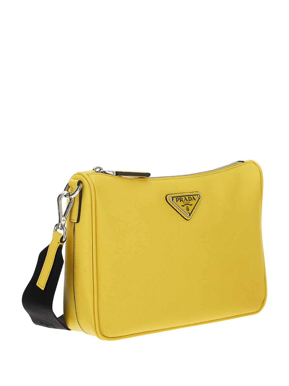 Saffiano Leather Shoulder Bag - Bright Yellow N