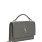 Sunset Chain Wallet Bag in Smooth Leather - Grey