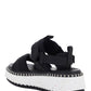 Lilli Sporty Flat Sandal In Recycled Textile - Black