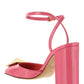 One Stud Pump in Patent Leather 90mm - Pink