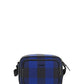 Check Cotton Crossbody Bag - Oceanic Blue